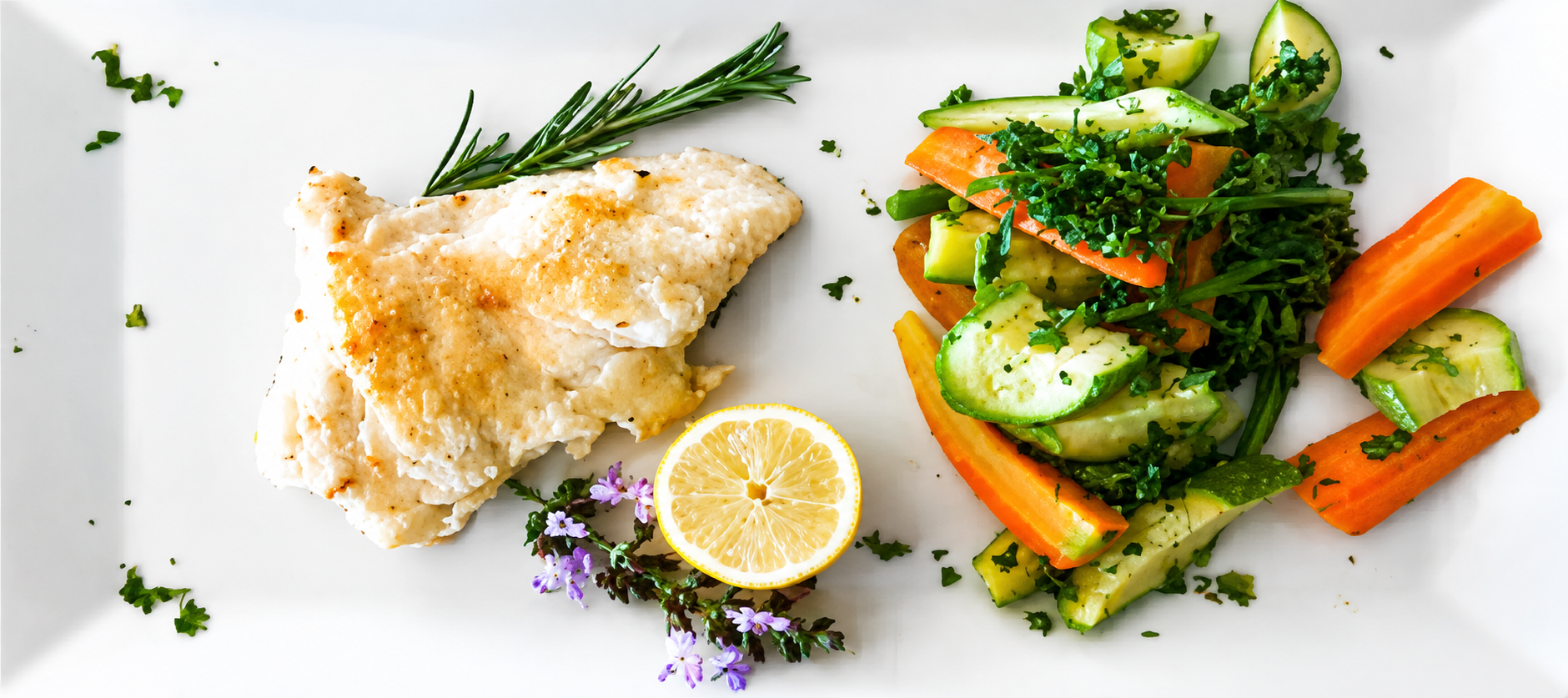 Poisson du jour · légumes du potager
